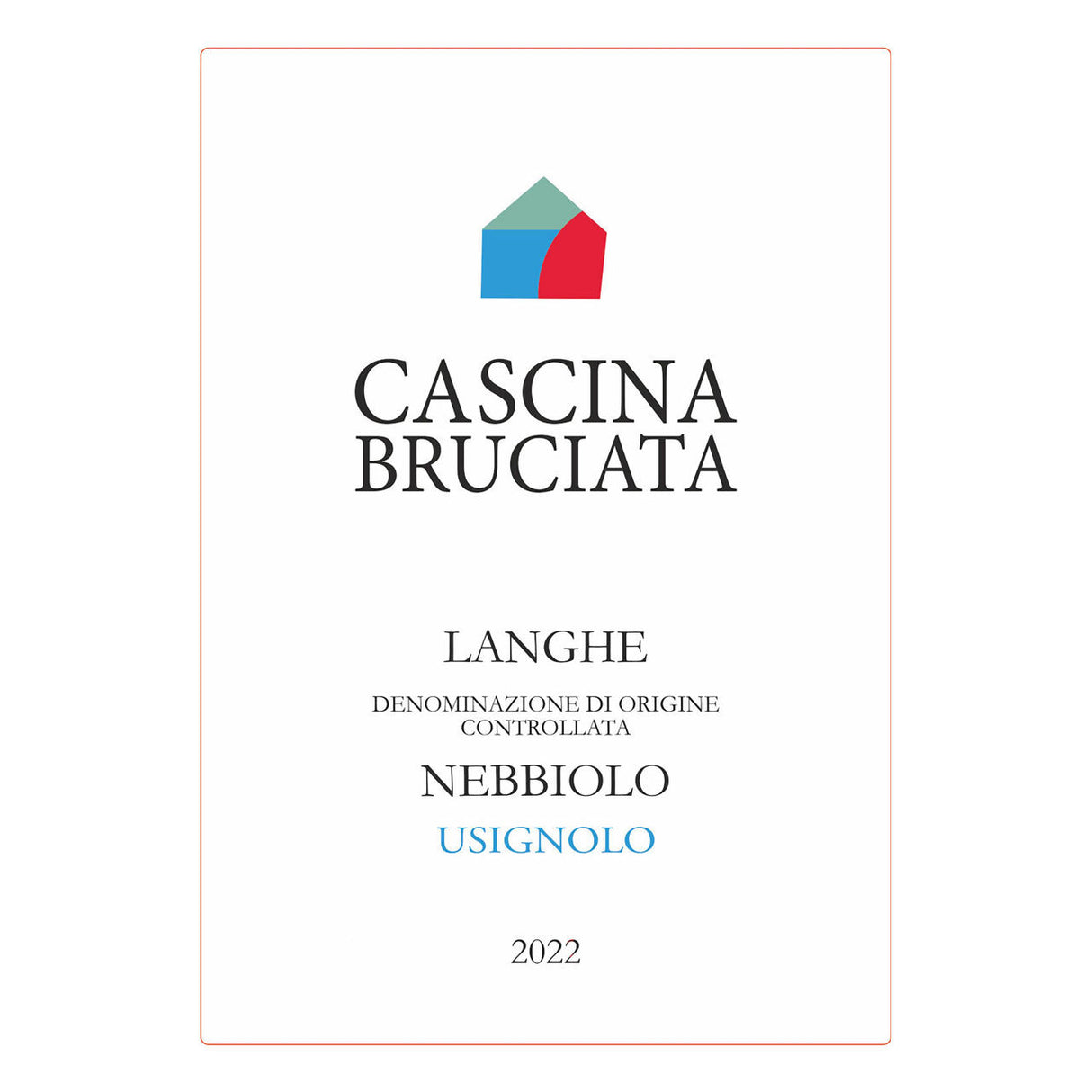 Cascina Bruciata Langhe Nebbiolo Usignolo 2022 red wine bottle from Italy