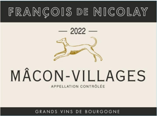 Francois de Nicolay Macon Villages Blanc 2022 bottle 750mL from France