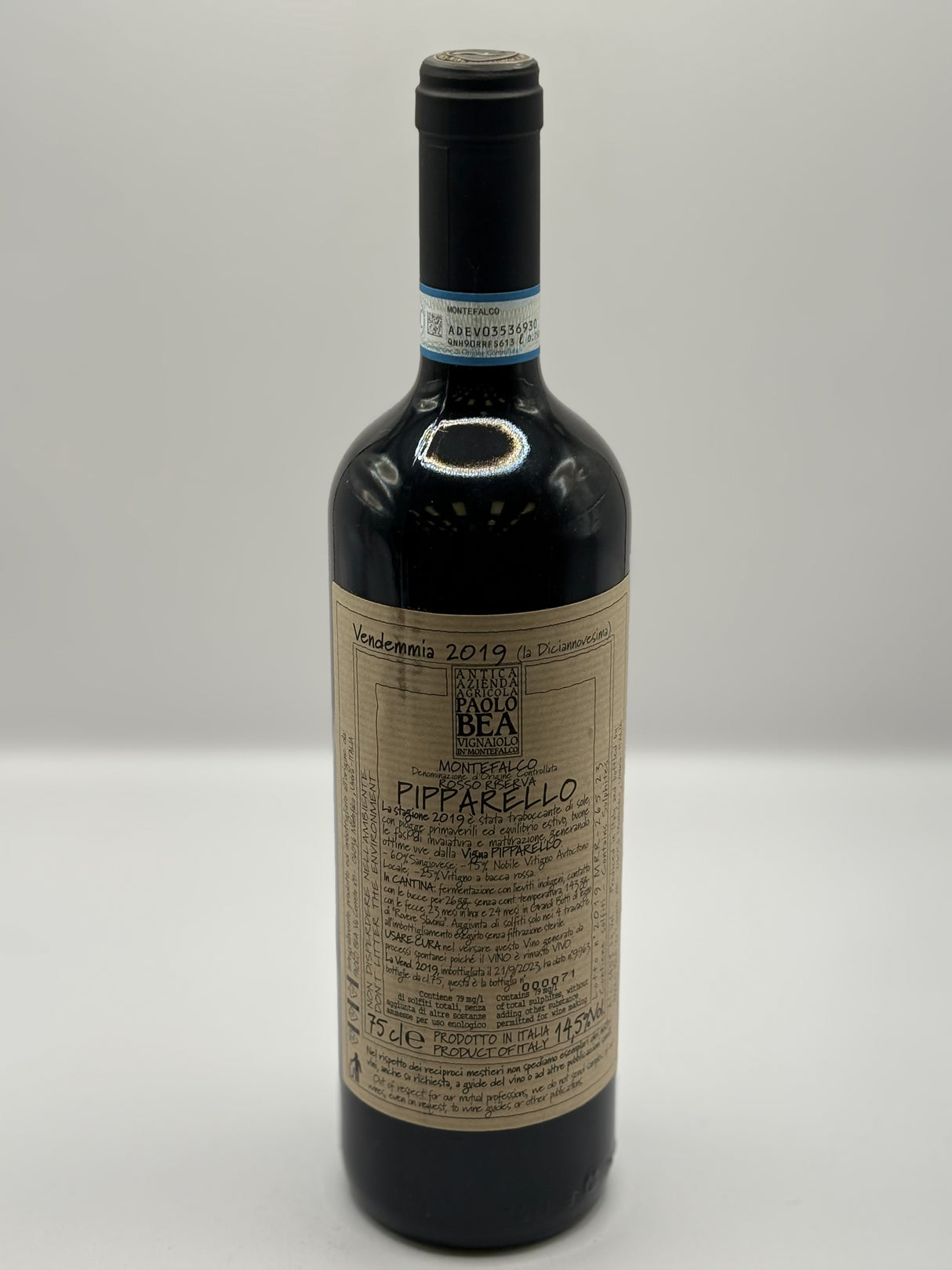 Paolo Bea Pipparello Montefalco Rosso Riserva 2019 bottle from Italy