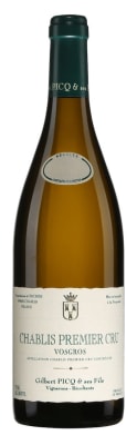 Gilbert Picq 1er Cru Vosgros Chablis 2023 white wine bottle 750mL from France