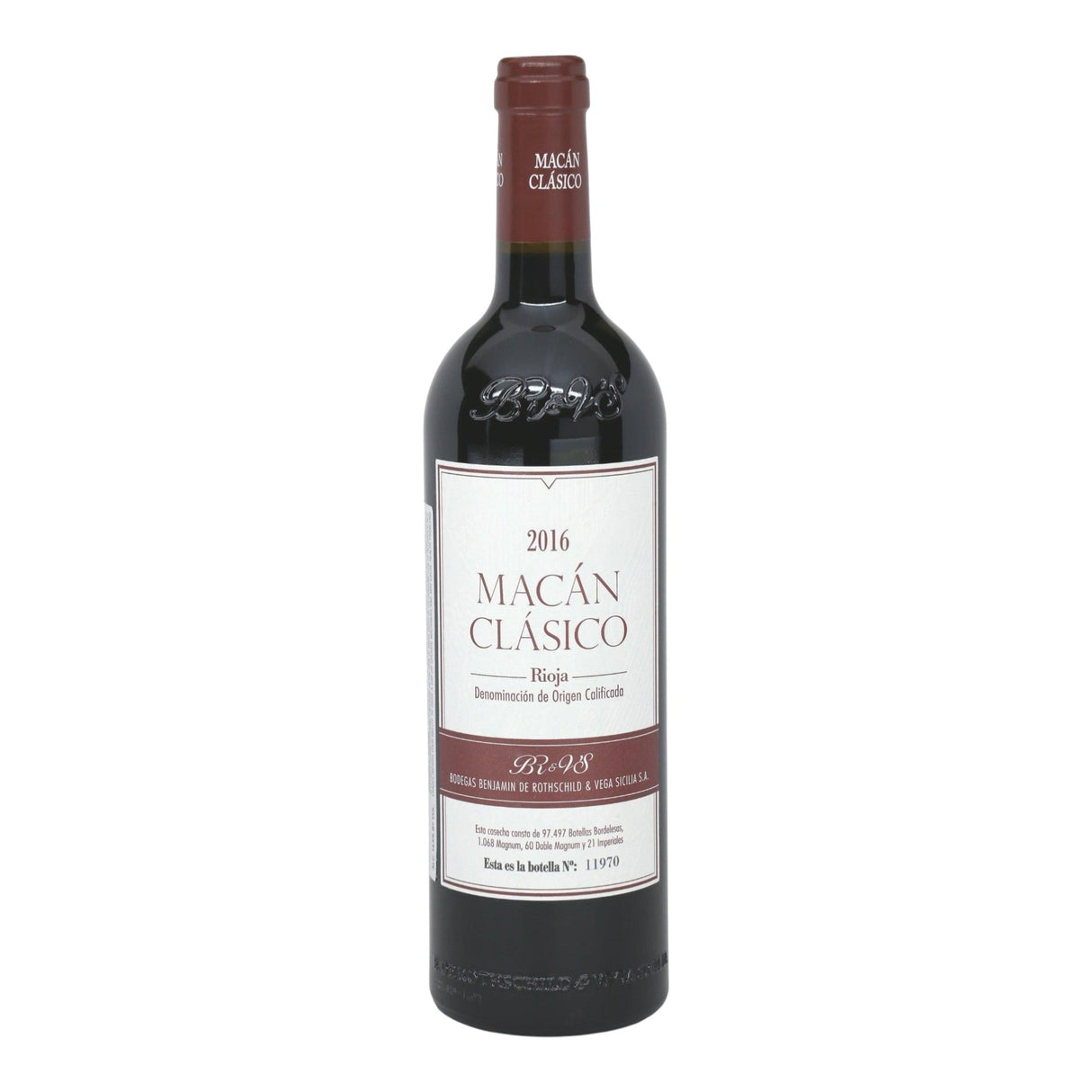 Bodegas Benjamin de Rothschild Vega Sicilia Macan Clasico Rioja 2020 red wine bottle 750mL from Spain
