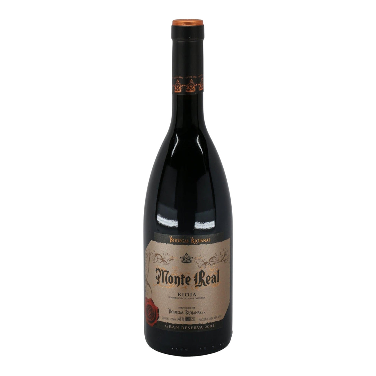 Bodegas Riojanas Monte Real Gran Reserva Rioja 2004 red wine bottle 750mL from Spain