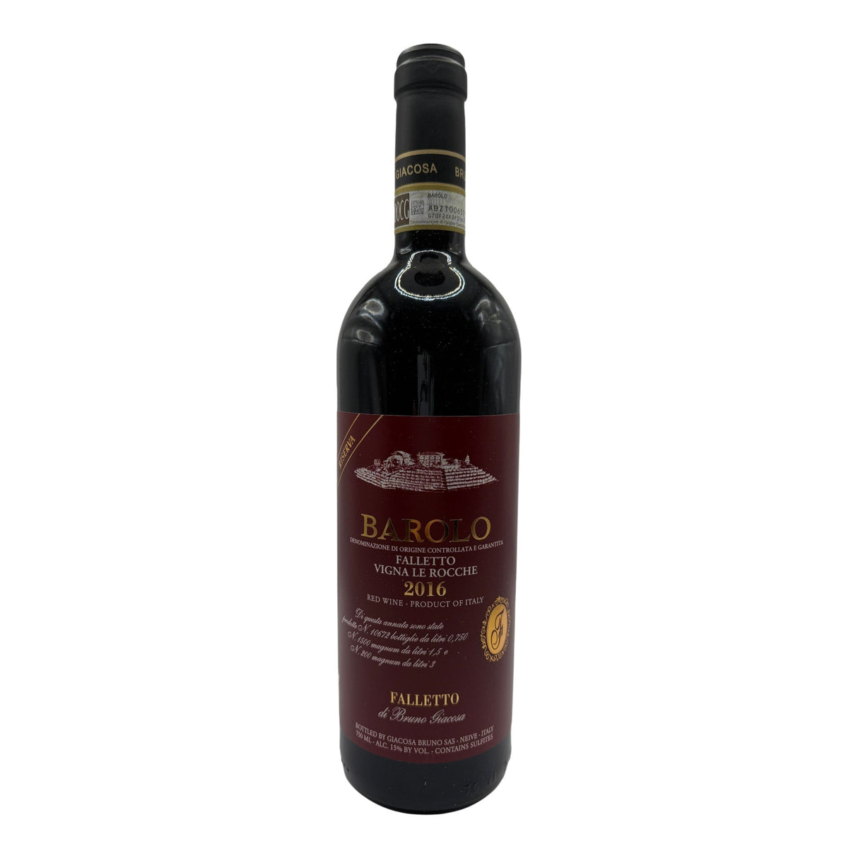 Bruno Giacosa Le Rocche del Falletto Barolo Riserva 2016 red wine bottle 750mL from Italy