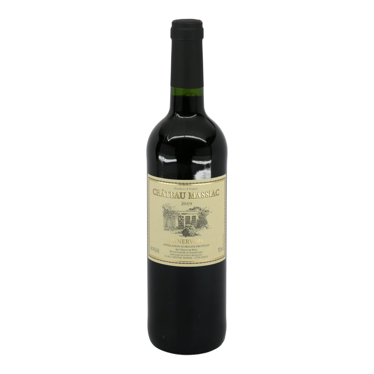 Chateau Massiac Minervois 2021 red wine bottle 750mL from France