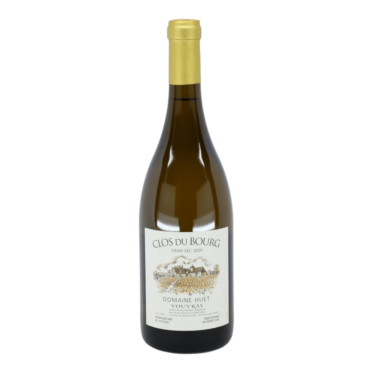 Domaine Huet Clos du Bourg Vouvray Demi Sec 2022 white wine bottle 750mL from France
