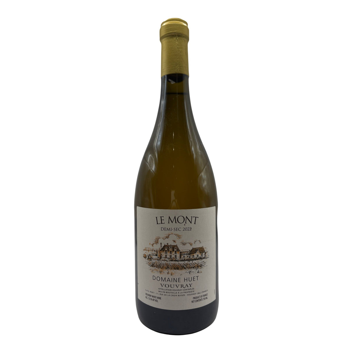 Domaine Huet Le Mont Vouvray Demi Sec 2022 white wine bottle 750mL from France