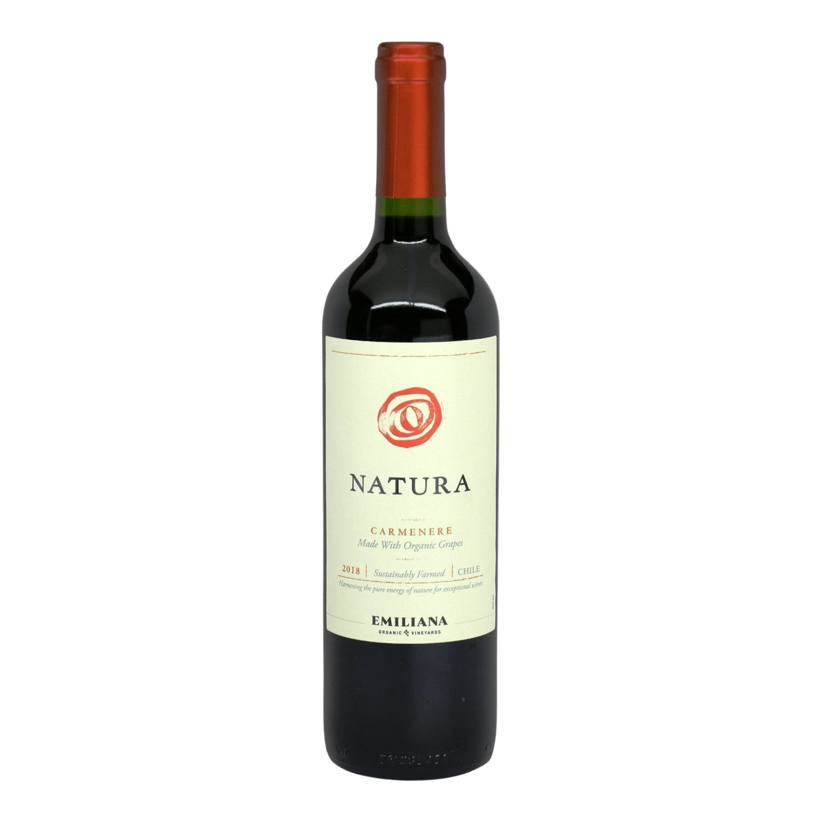 Emiliana Natura Colchagua Valley Organic Carmenere 2022 red wine bottle 750mL from Chile