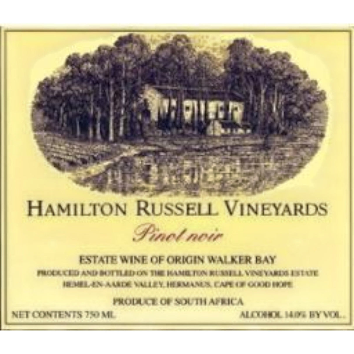 Hamilton Russell Pinot Noir 2023 red wine bottle 750mL from South Africa