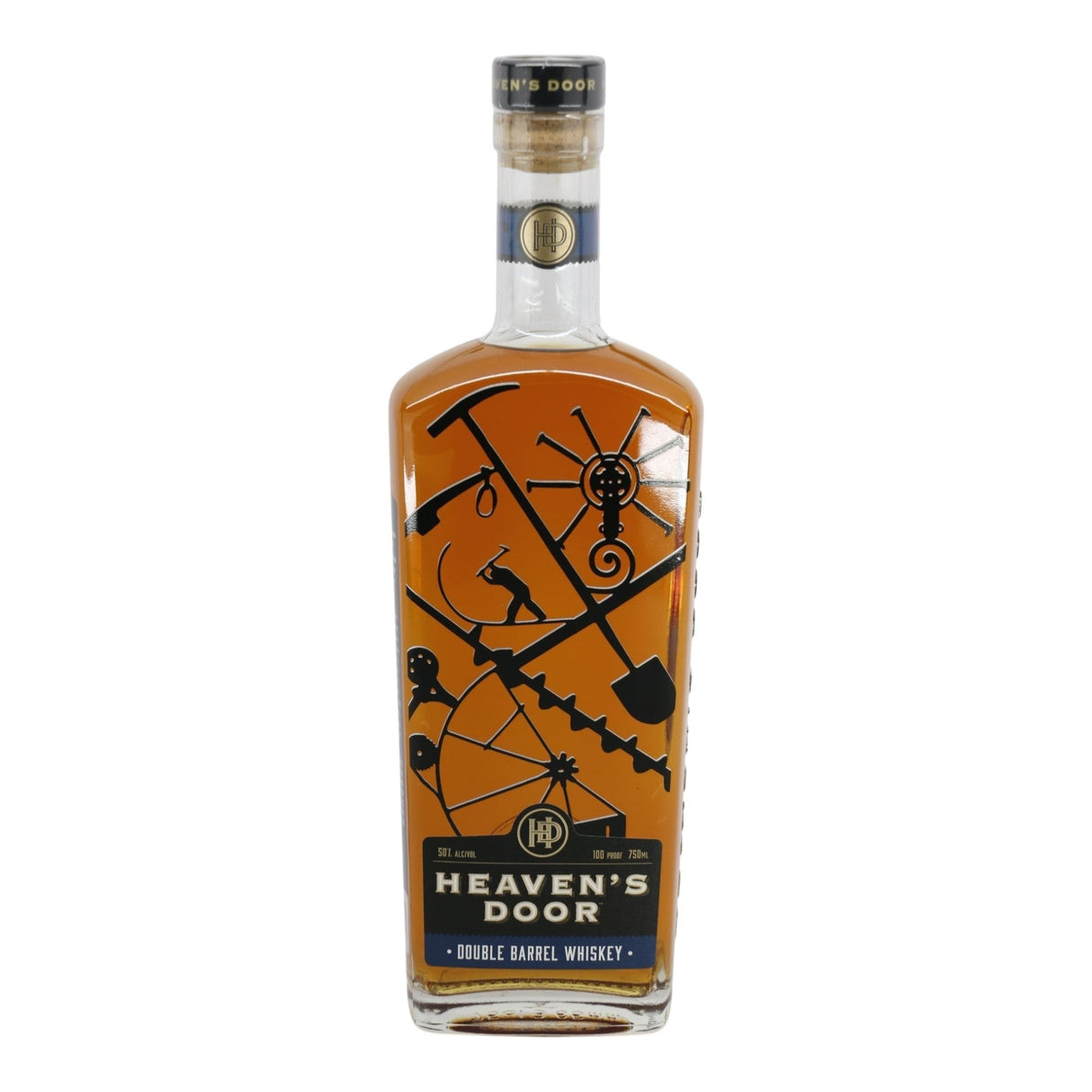 Heavens Door Double Barrel Whiskey 750mL rye whiskey bottle from USA