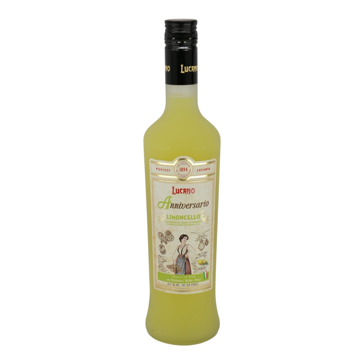 Lucano Limoncetta di Sorrento 750mL fruit liqueur bottle from Italy