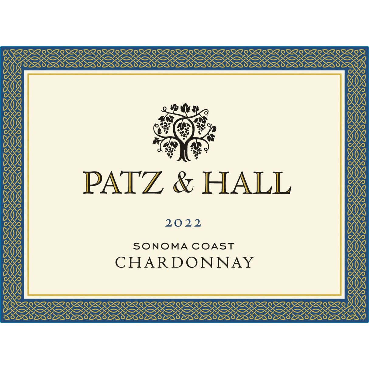 Patz & Hall Sonoma Coast Chardonnay 2022 white wine bottle 750mL from USA