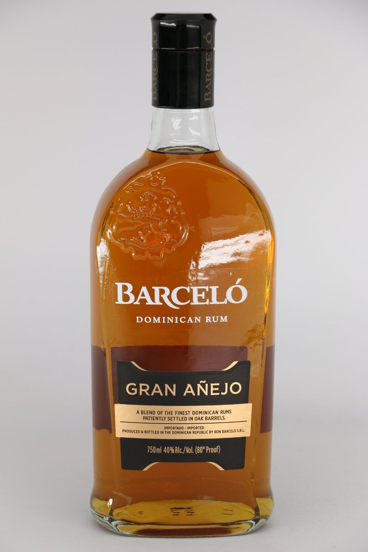 Barcelo Grand Anejo Rum 750mL gold rum bottle
