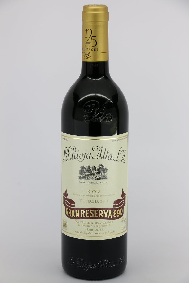 La Rioja Alta 890 Gran Reserva Rioja 2004 – PJ Wine, Inc.