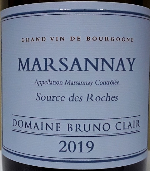 Domaine Bruno Clair Sources des Roches Marsannay Blanc 2019 bottle from France