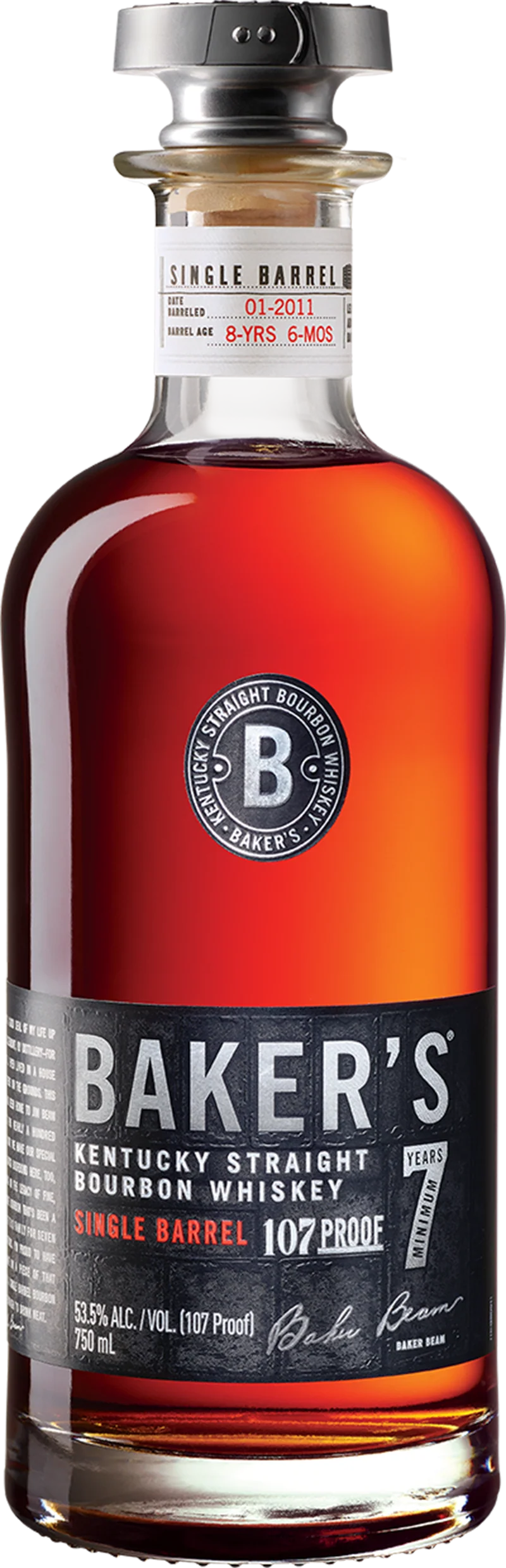 Bakers Single Barrel 7 Year Small Batch Bourbon Whiskey 750mL