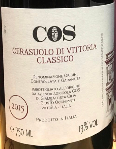 Azienda Agricola COS Cerasuolo di Vittoria 2022 red wine bottle 750mL from Italy