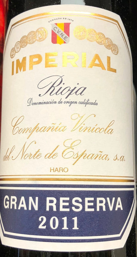 CVNE Imperial Gran Reserva Rioja 2011 red wine bottle 750mL from Spain