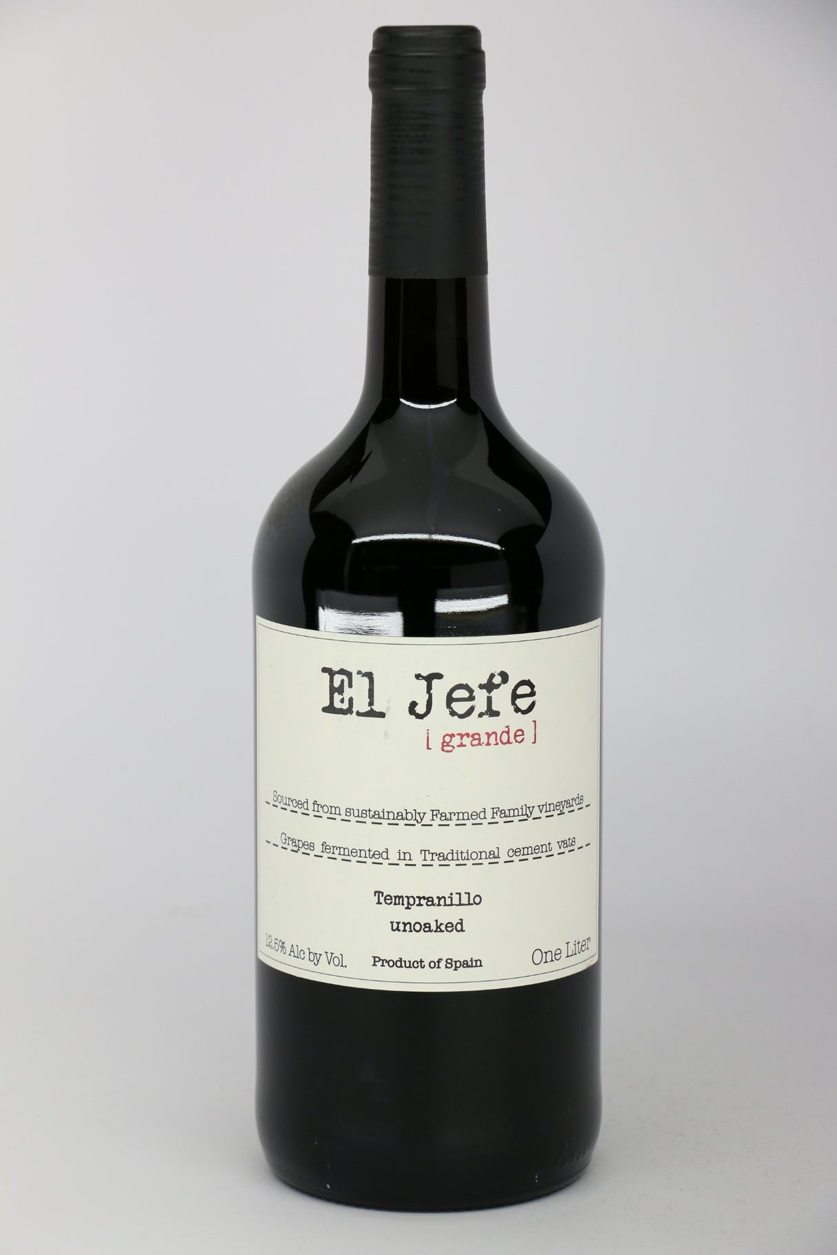 El Jefe Grande Tempranillo 2024 (1.0L) red wine bottle 1L from Spain