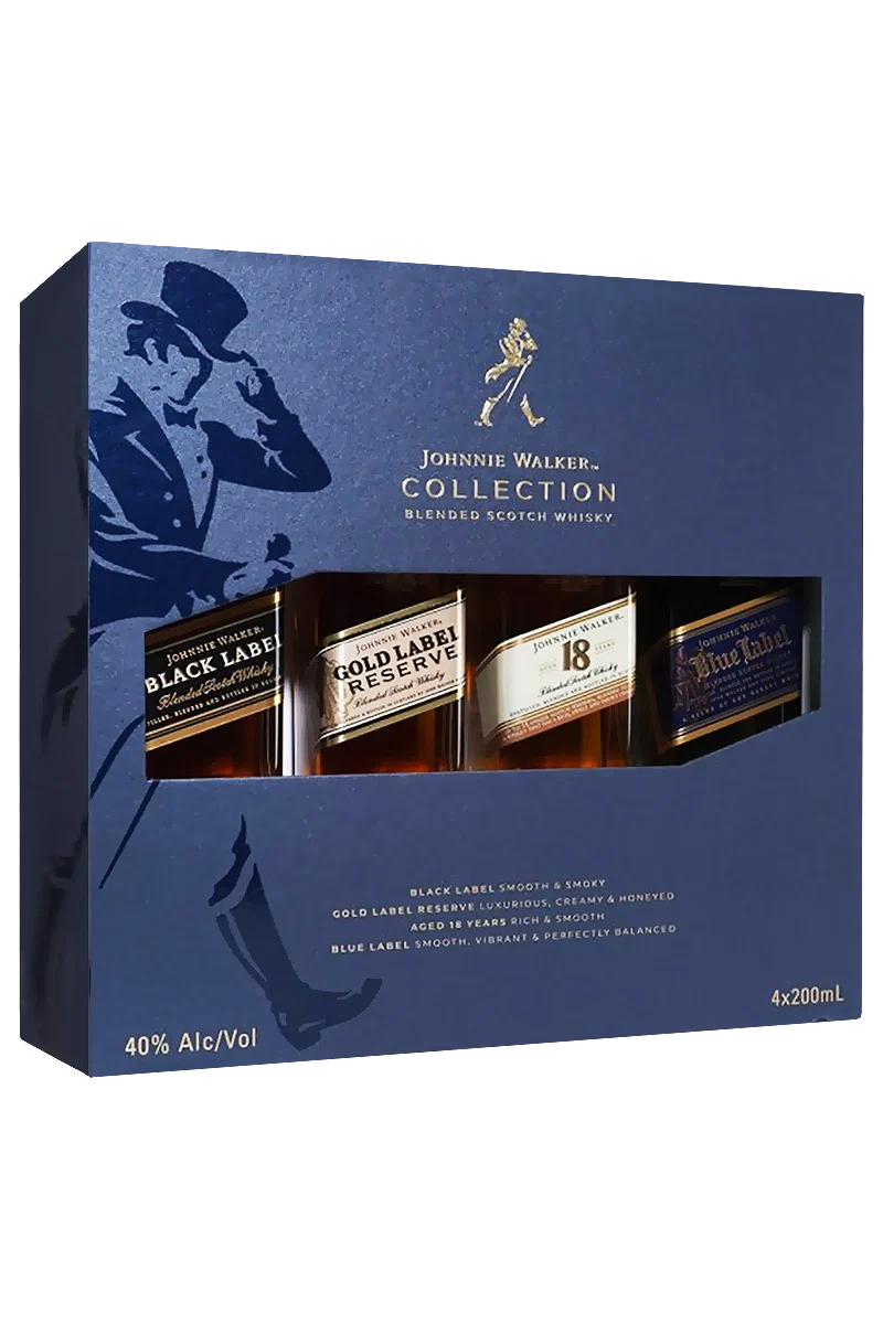 Johnnie Walker Collection Pack Black, Blue, 18 Year, Gold Reserve 200mL