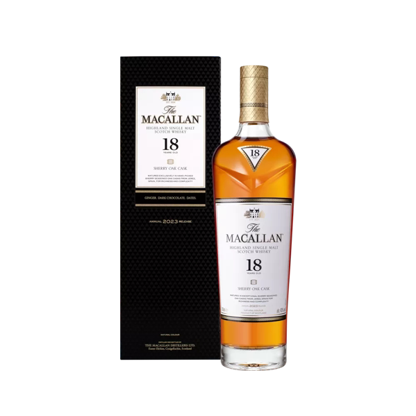 Macallan 18 Year 2023 Release Sherry Oak Single Malt Scotch Whiskey 750mL