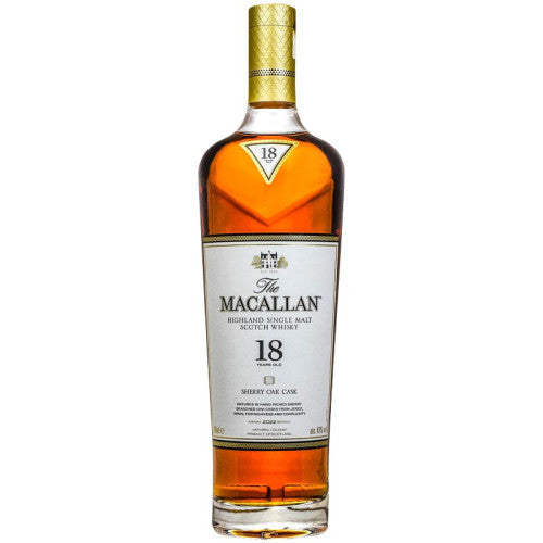 Macallan 18 Year Old Sherry Oak Single Malt Scotch Whiskey, Speyside 2022 750mL