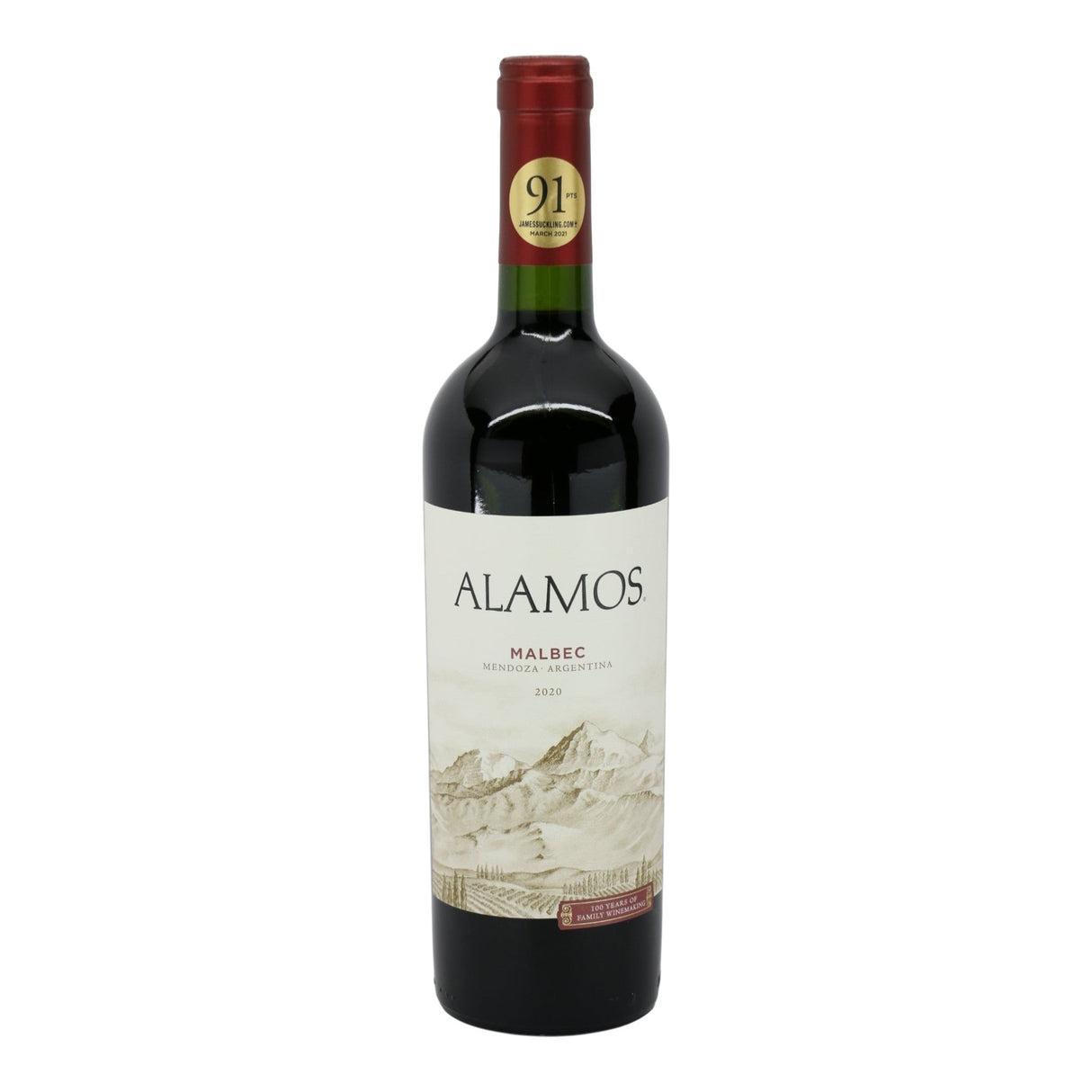 Alamos Malbec Mendoza 2024 red wine bottle 750mL from Argentina