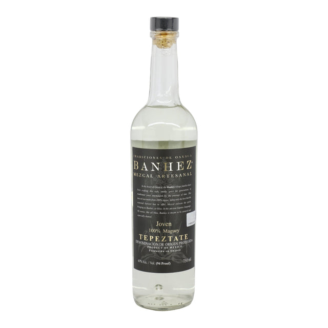 Banhez Tepeztate Joven Mezcal 750mL bottle from Mexico