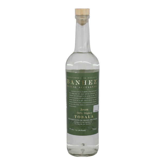 Banhez Tobala Joven Mezcal 750mL bottle from Mexico