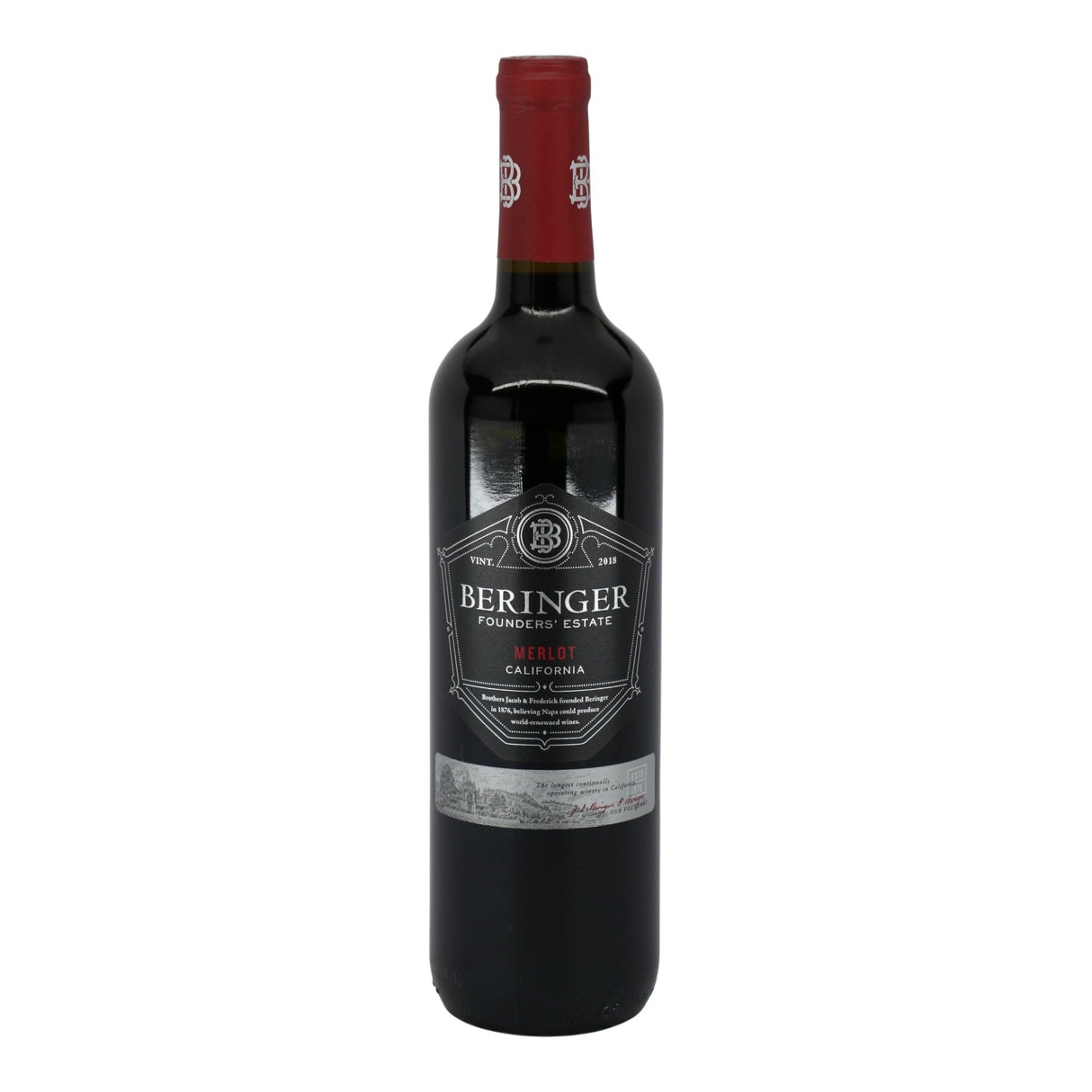 Beringer Founders Estate California Merlot 2020 red wine bottle 750mL from USA