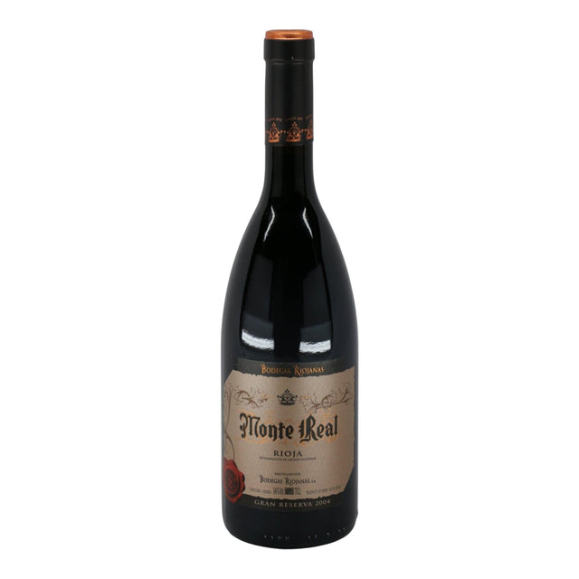 Bodegas Riojanas Monte Real Gran Reserva Rioja 2004 red wine bottle 750mL from Spain