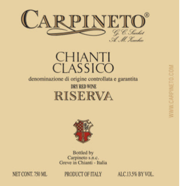 Carpineto Chianti Classico Riserva 2020 red wine bottle 750mL from Italy