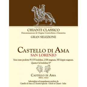 Castello di Ama San Lorenzo Chianti Classico Gran Selezione 2021 red wine bottle 750mL from Italy