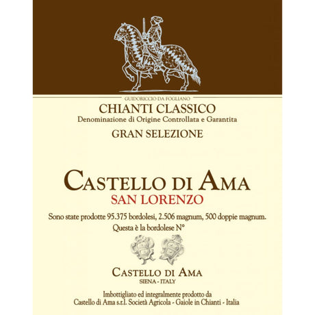 Castello di Ama San Lorenzo Chianti Classico Gran Selezione 2021 red wine bottle 750mL from Italy
