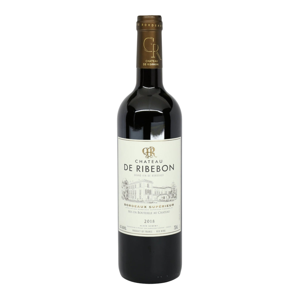 Chateau de Ribebon Bordeaux Superieur 2020 red wine bottle 750mL from France