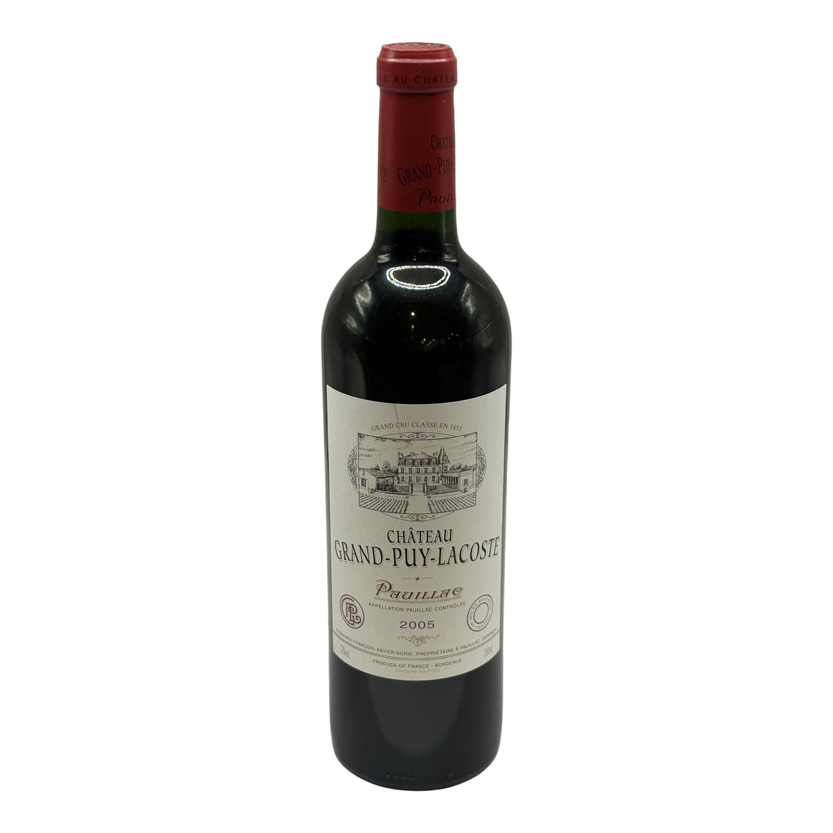 Chateau Grand Puy Lacoste Pauillac Cinquieme Cru Classe 2005 red wine bottle 750mL from France