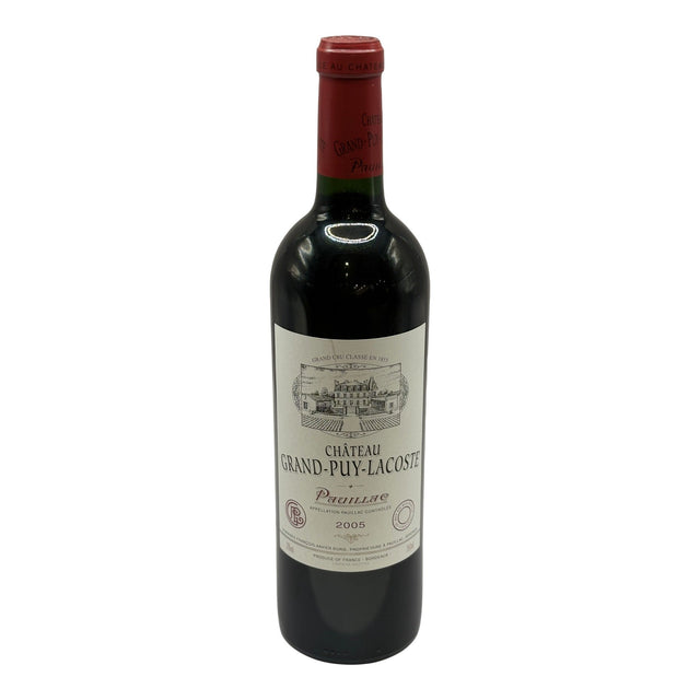 Chateau Grand Puy Lacoste Pauillac Cinquieme Cru Classe 2005 red wine bottle 750mL from France
