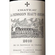 Chateau la Mission-Haut-Brion Pessac-Leognan Grand Cru Classe de Graves 2010 red wine bottle 750mL from France