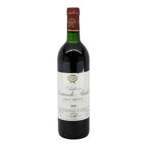 Chateau Sociando Mallet Medoc 1986 red wine bottle 750mL from France