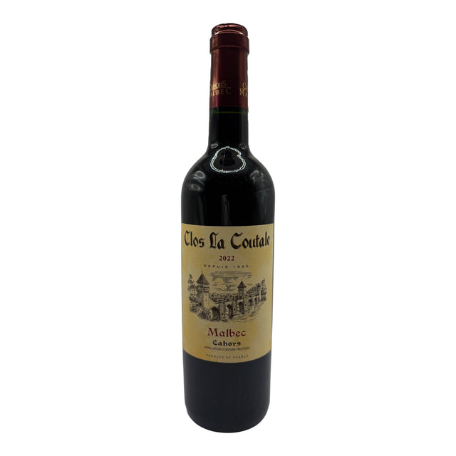 Clos la Coutale Cahors 2023 red wine bottle 750mL from France