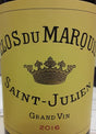 Clos Du Marquis Saint Julien 2019 red wine bottle 750mL from France