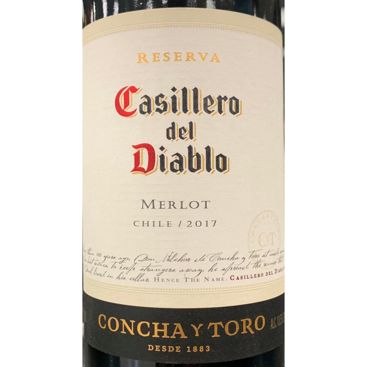 Concha y Toro Casillero del Diablo Merlot red wine bottle 750mL from Chile