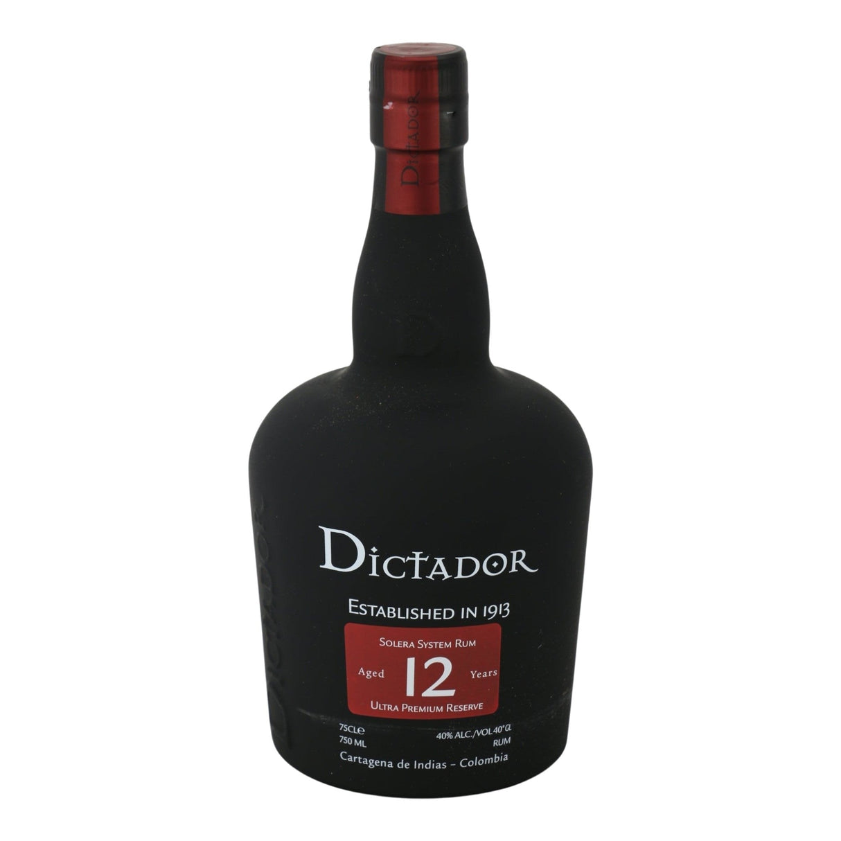 Dictador Rum 12 Yrs Res 750mL aged rum bottle