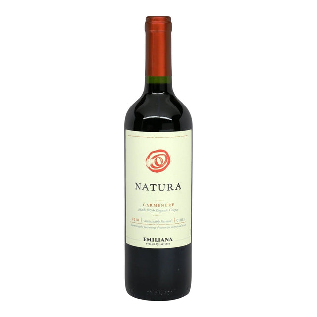 Emiliana Natura Colchagua Valley Organic Carmenere 2022 red wine bottle 750mL from Chile