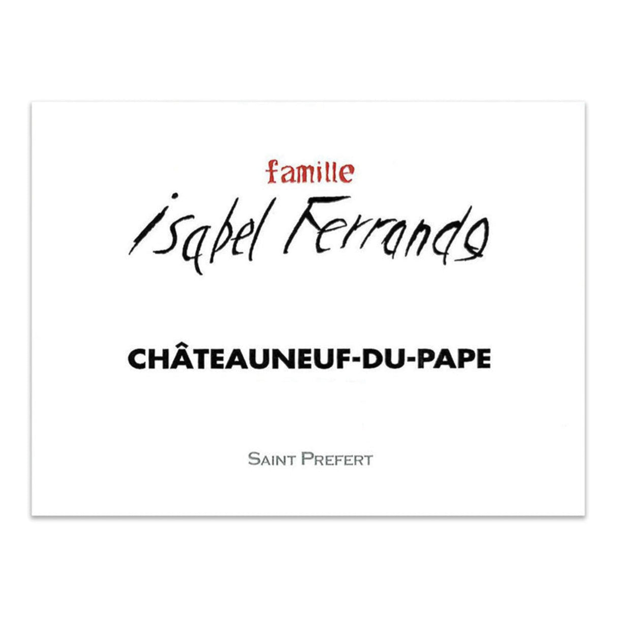 Famille Isabel Ferrando Saint Prefert Chateauneuf du Pape 2022 red wine bottle 750mL from France