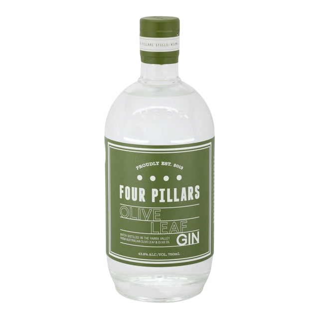 Four Pilllars Olive Leaf Gin 750mL flavored gin bottle from Australia
