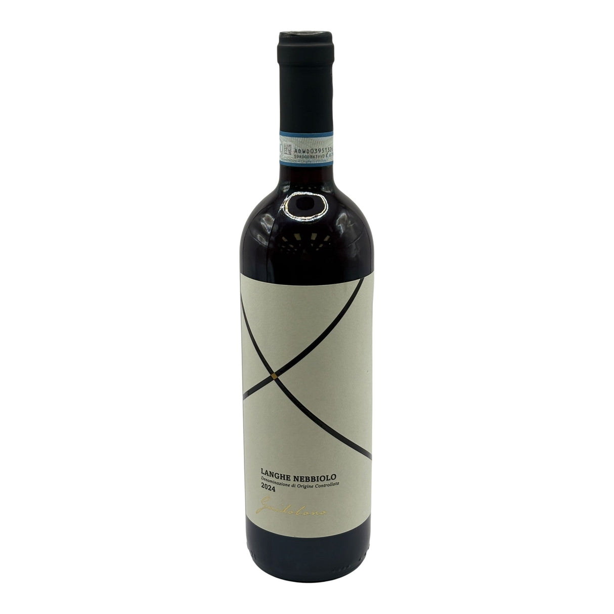 Guidobono Langhe Nebbiolo 2024 red wine bottle 750mL from Italy