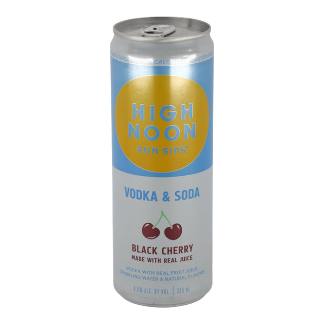 High Noon Black Cherry Flavored Vodka & Soda CAN 355mL cocktails can bottle from USA