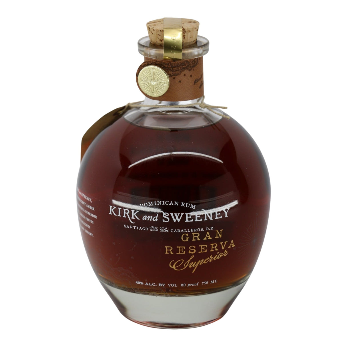 Kirk and Sweeney Gran Reserva Superior Rum 750mL aged rum bottle