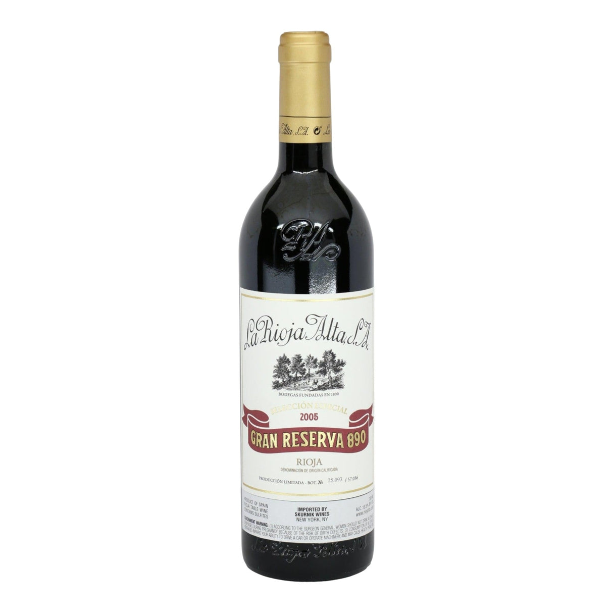 La Rioja Alta 890 Gran Reserva Rioja 2011 red wine bottle 750mL from Spain