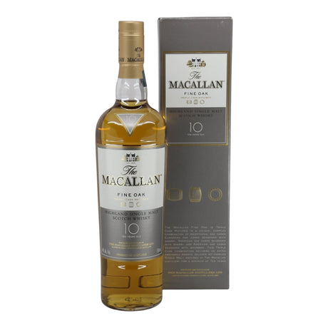 Macallan Fine Oak 10 Year Old Single Malt Scotch Whiskey Speyside 750mL bottle from Scotland